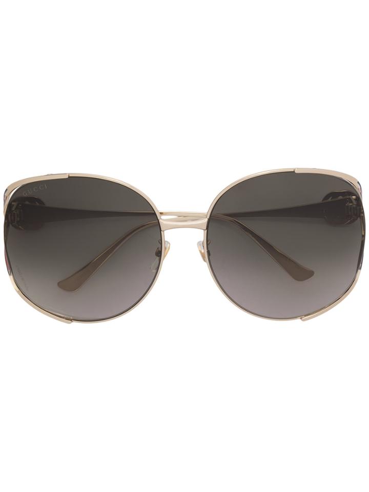 Gucci Eyewear Oversized Round Frame Sunglasses - Metallic