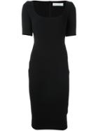 Victoria Beckham Fitted Midi Dress, Women's, Size: 36, Black, Silk/triacetate/polyester