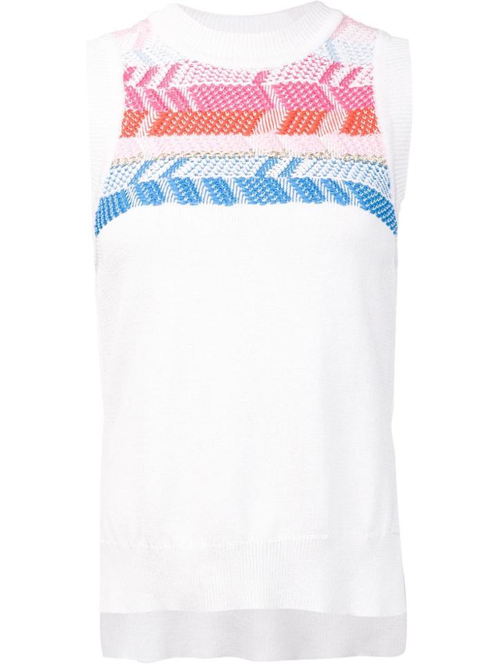 Peter Pilotto Geometric Knitted Sleeveless Top - White