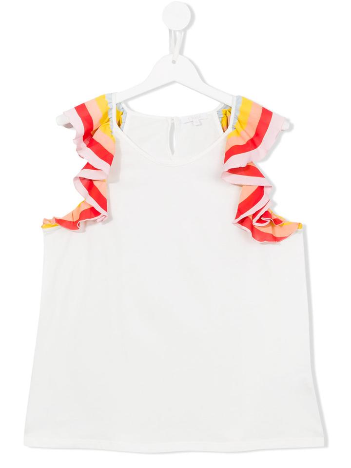 Chloé Kids Ruffle Detail T-shirt, Girl's, Size: 14 Yrs, White