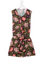 Little Marc Jacobs Floral Print Playsuit - Green