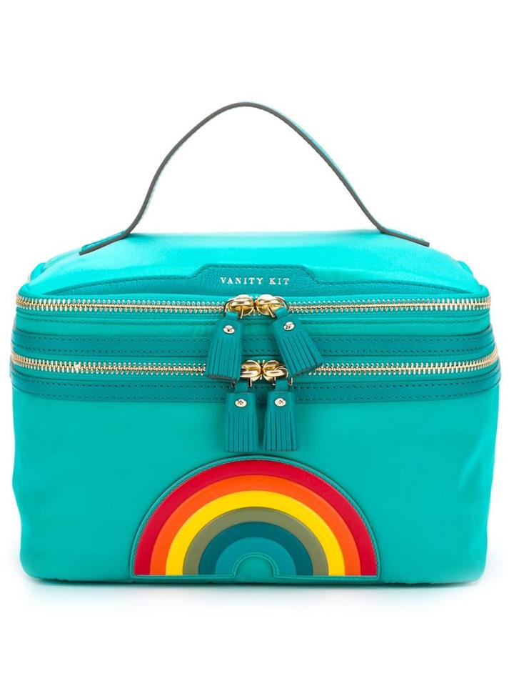 Anya Hindmarch Rainbow Vanity Bag, Blue, Nylon/goat Skin