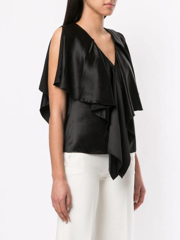 Lanvin Draped V-neck Blouse - Black