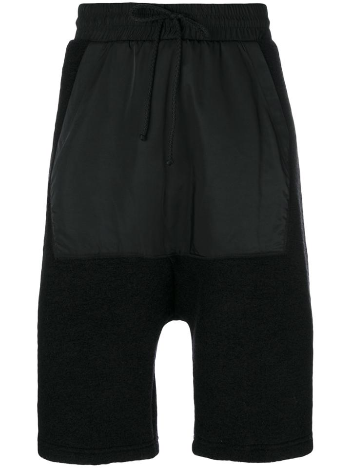 Lost & Found Rooms Gathered Front Drop-crotch Shorts - Black