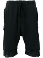 Lost & Found Rooms Gathered Front Drop-crotch Shorts - Black