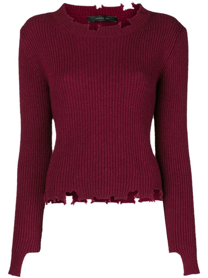 Federica Tosi Chewed Sweater - Red