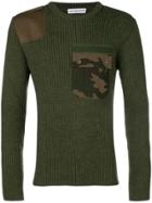 Gosha Rubchinskiy Camo Pocket Ribbed Sweater - Green