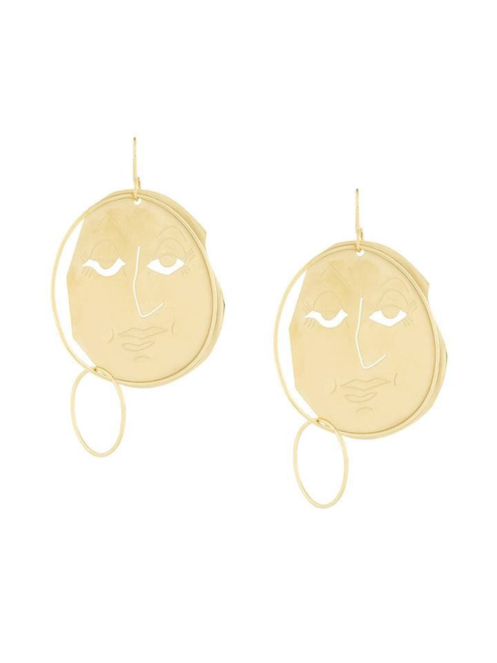 Jw Anderson Moon Face Earrings - Metallic