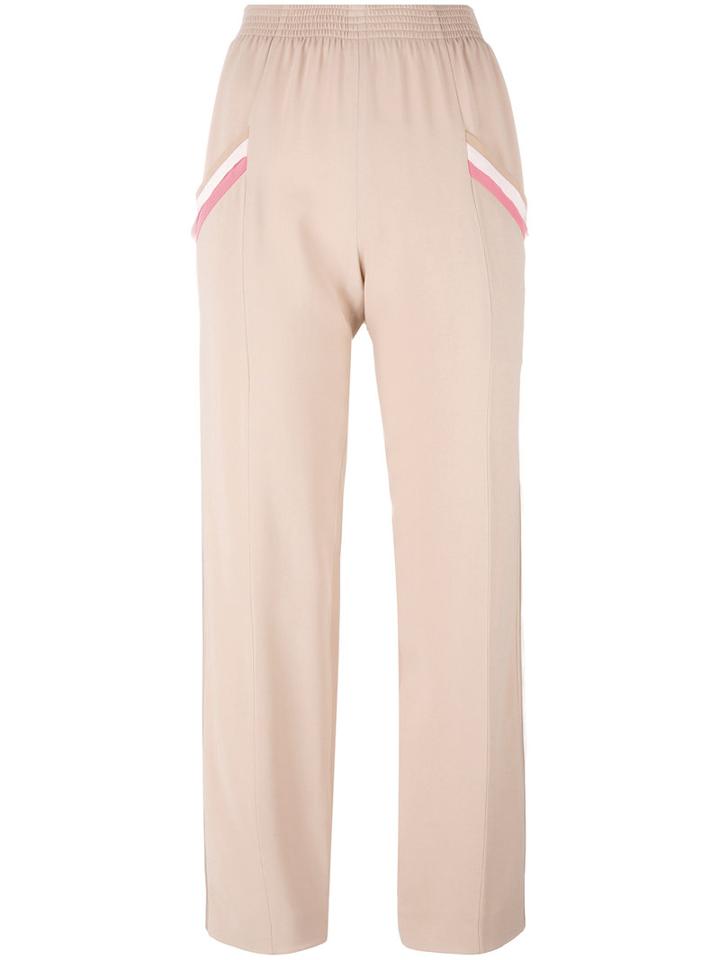 Agnona Relaxed Cropped Trousers, Women's, Size: 38, Nude/neutrals, Silk/viscose/spandex/elastane/silk