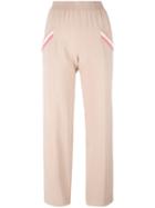 Agnona Relaxed Cropped Trousers, Women's, Size: 38, Nude/neutrals, Silk/viscose/spandex/elastane/silk