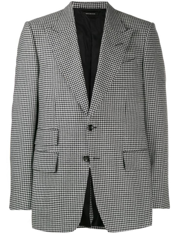 Tom Ford Houndstooth Wool Blazer - Black