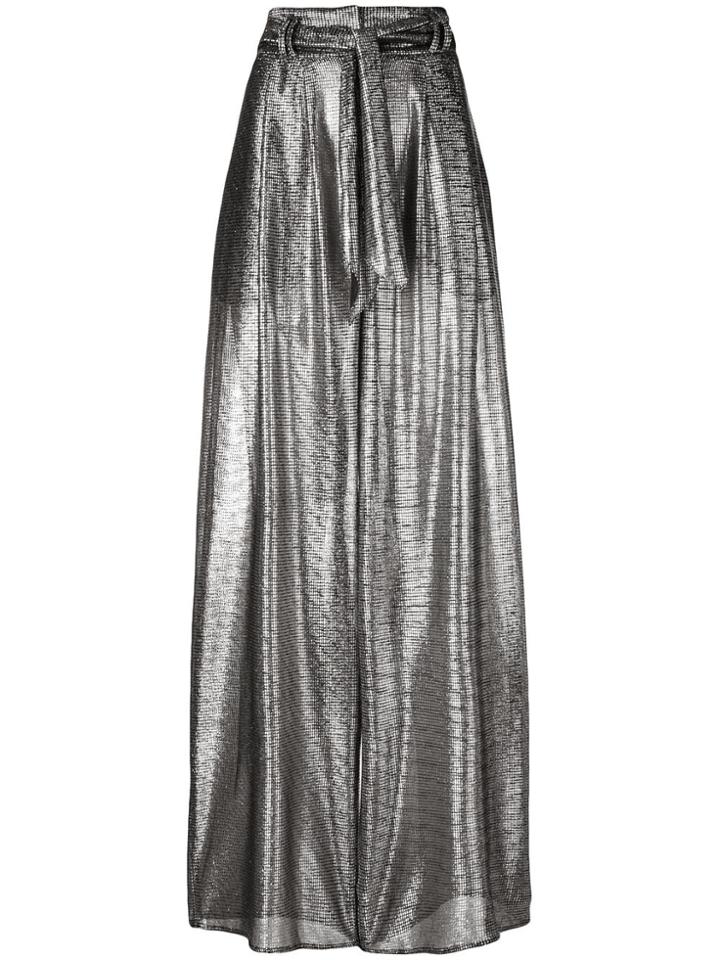 Christopher Kane Lamé Mesh Trousers - Black