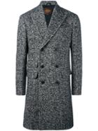 Tod's Tweed Double Breasted Coat, Men's, Size: Xl, Black, Polyamide/polyester/viscose/virgin Wool
