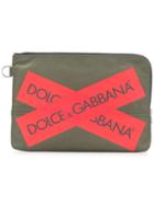 Dolce & Gabbana Logo Print Pouch - Green