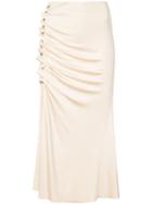Paco Rabanne Ruchéd Asymmetric Skirt - Neutrals