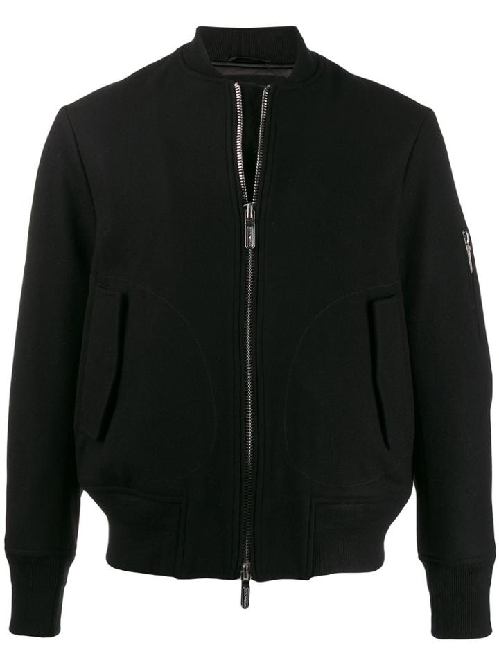 Emporio Armani Zipped-up Bomber Jacket - Black