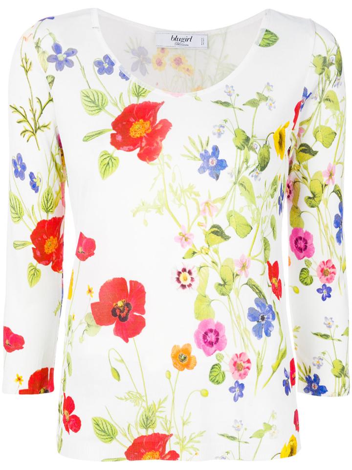 Blugirl Poppy Print Top - White