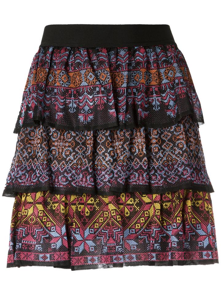 Ruffled Mini Skirt - Women - Viscose - P, Black, Viscose, Cecilia Prado