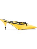Rochas Pointed Toe Mules - Yellow