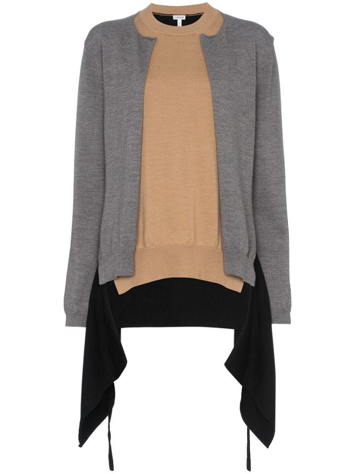 Loewe Double Layer Asymmetric Wool Cardigan - Unavailable