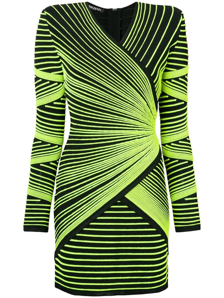 Balmain Fitted Longsleeved Dress - Black