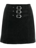 Saint Laurent Triple Buckle Mini Skirt - Black