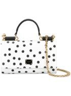 Dolce & Gabbana Spotted Mini Von Shoulder Bag, Women's, White, Calf Leather