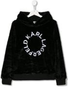 Karl Lagerfeld Kids Logo Printed Hoodie - Black