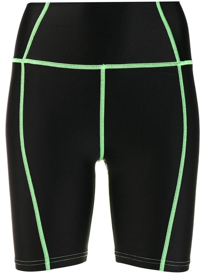 Danielle Guizio Contrast Stitching Cycling Shorts - Black