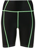 Danielle Guizio Contrast Stitching Cycling Shorts - Black