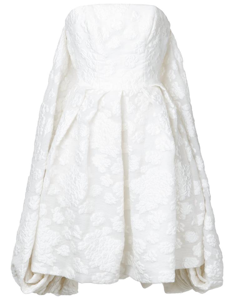 Isabel Sanchis Strapless Floral Dress, Women's, Size: 40, White, Silk/cotton/polyamide/viscose