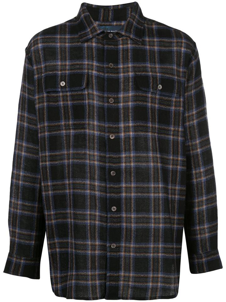 Lost Daze Lost In The Sun Embroidered Plaid Shirt - Black