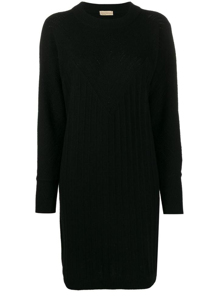 Versace Pre-owned 1980's Open Knit Detail Dress - Black