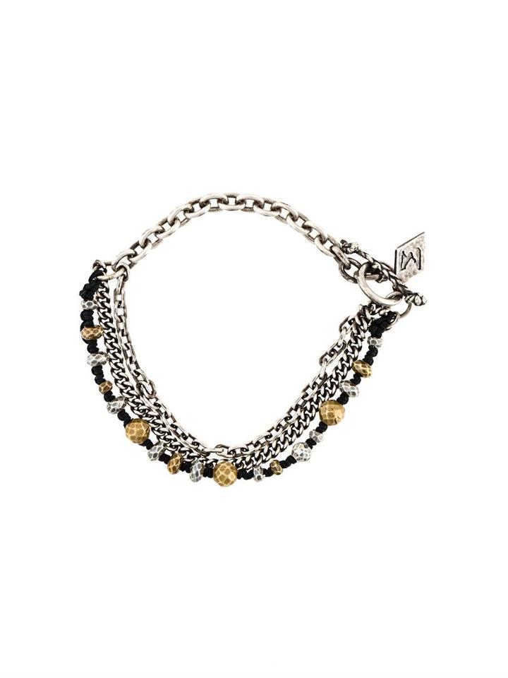 M. Cohen Chain And Beaded Bracelet, Men's, Size: Medium, Black