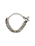 M. Cohen Chain And Beaded Bracelet, Men's, Size: Medium, Black