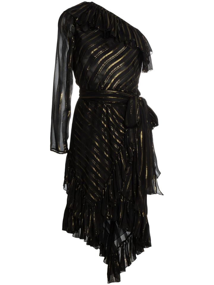 Philosophy Di Lorenzo Serafini One Shoulder Silk Blend Dress - Black