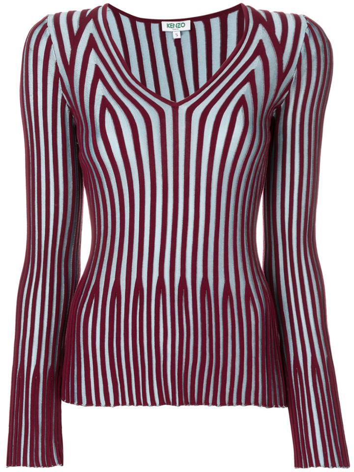Kenzo Striped Knitted Top - Blue