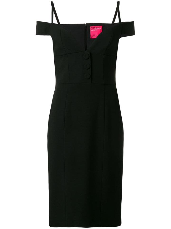 Blumarine Decorative Buttons Fitted Dress - Black