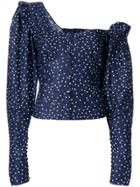 Magda Butrym Asymmetric Polka-dot Top - Blue