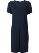 Joseph Front Pleat Shortsleeved Dress, Women's, Size: 38, Blue, Spandex/elastane/acetate/viscose