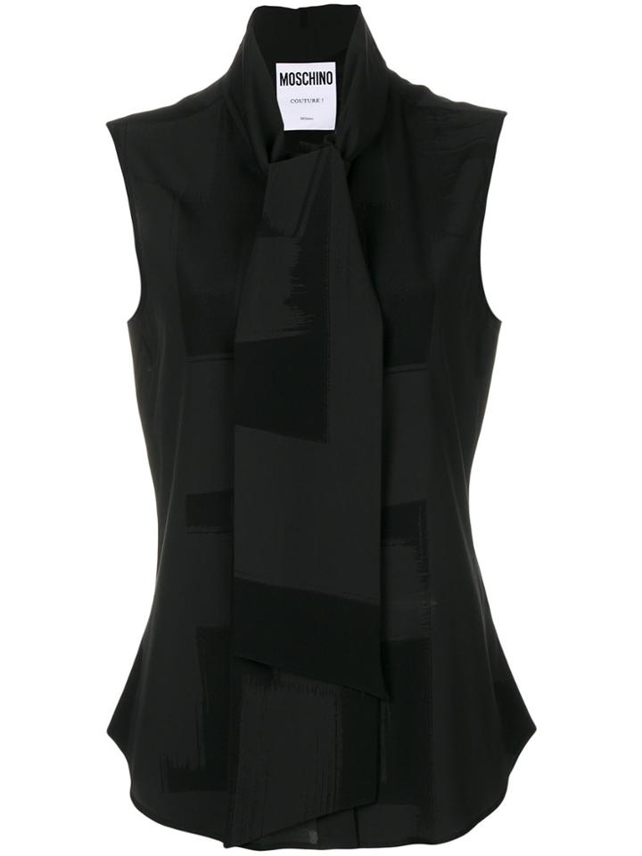 Moschino Tie Neck Blouse - Black