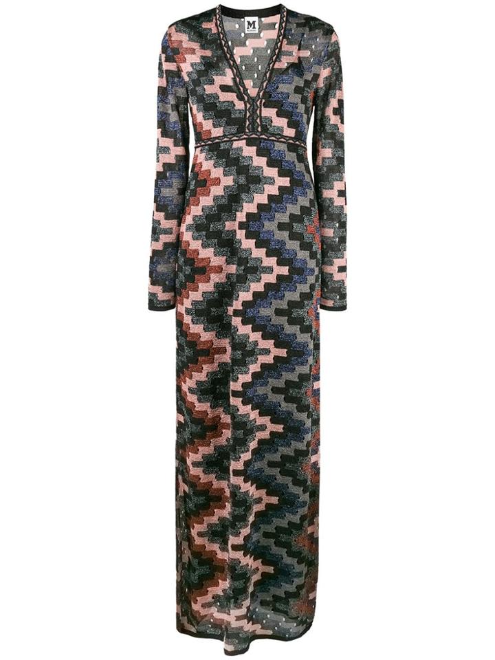 M Missoni V-neck Maxi Dress - Black