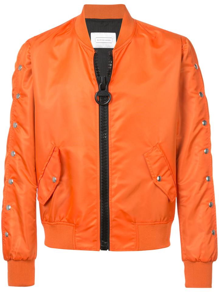 Route Des Garden Oversized Zip Bomber Jacket - Yellow & Orange