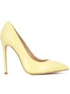 Gianni Renzi Pointed Toe Pumps, Women's, Size: 38.5, Yellow/orange, Patent Leather/leather