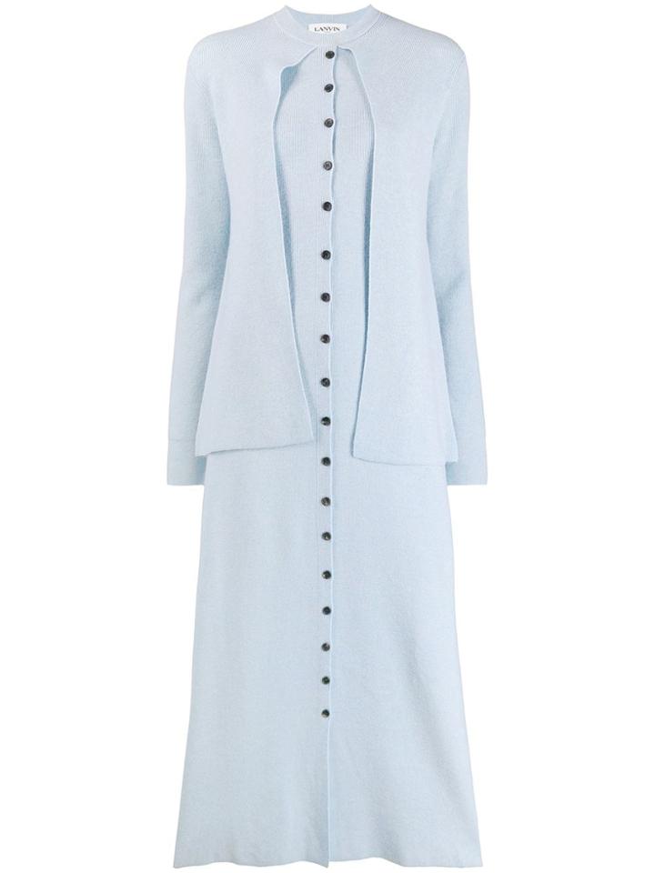 Lanvin Long Layered Knitted Dress - Blue