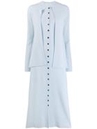 Lanvin Long Layered Knitted Dress - Blue