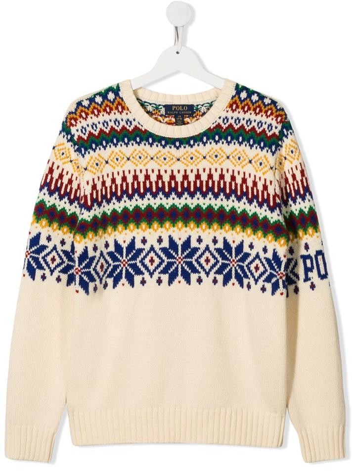 Ralph Lauren Kids Teen Knitted Jumper - Neutrals