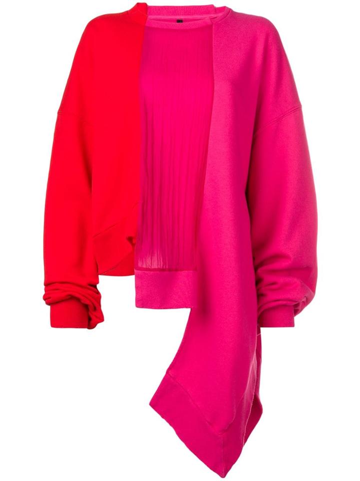 Unravel Project Panelled Asymmetric Sweatshirt - Pink