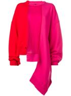 Unravel Project Panelled Asymmetric Sweatshirt - Pink