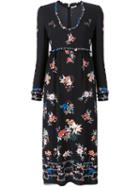 Floral Printed Maxi Dress, Women's, Size: 4, Black, Silk, Vilshenko